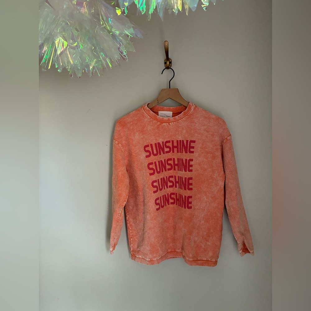 Panache Apparel Orange “Sunshine” Long Sleeve Top Shirt Size Small